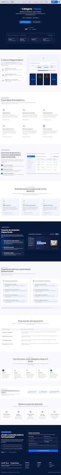 Vista ilustrativa de contenido en Display Studio
